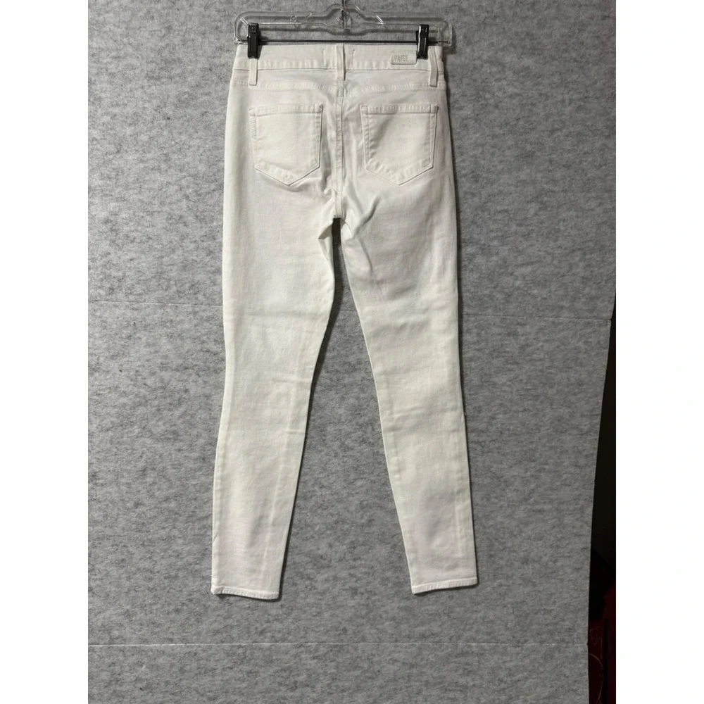 Paige Verdugo Ultra Skinny White Distressed Jeans Women Size 30 Stretch Denim